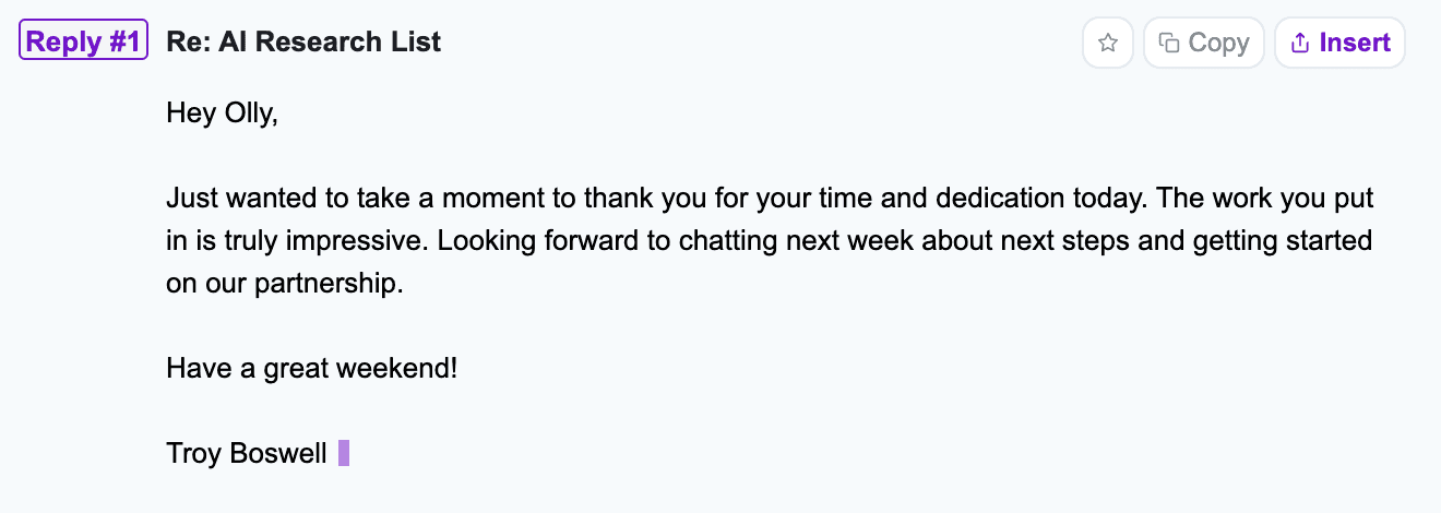 Professional email