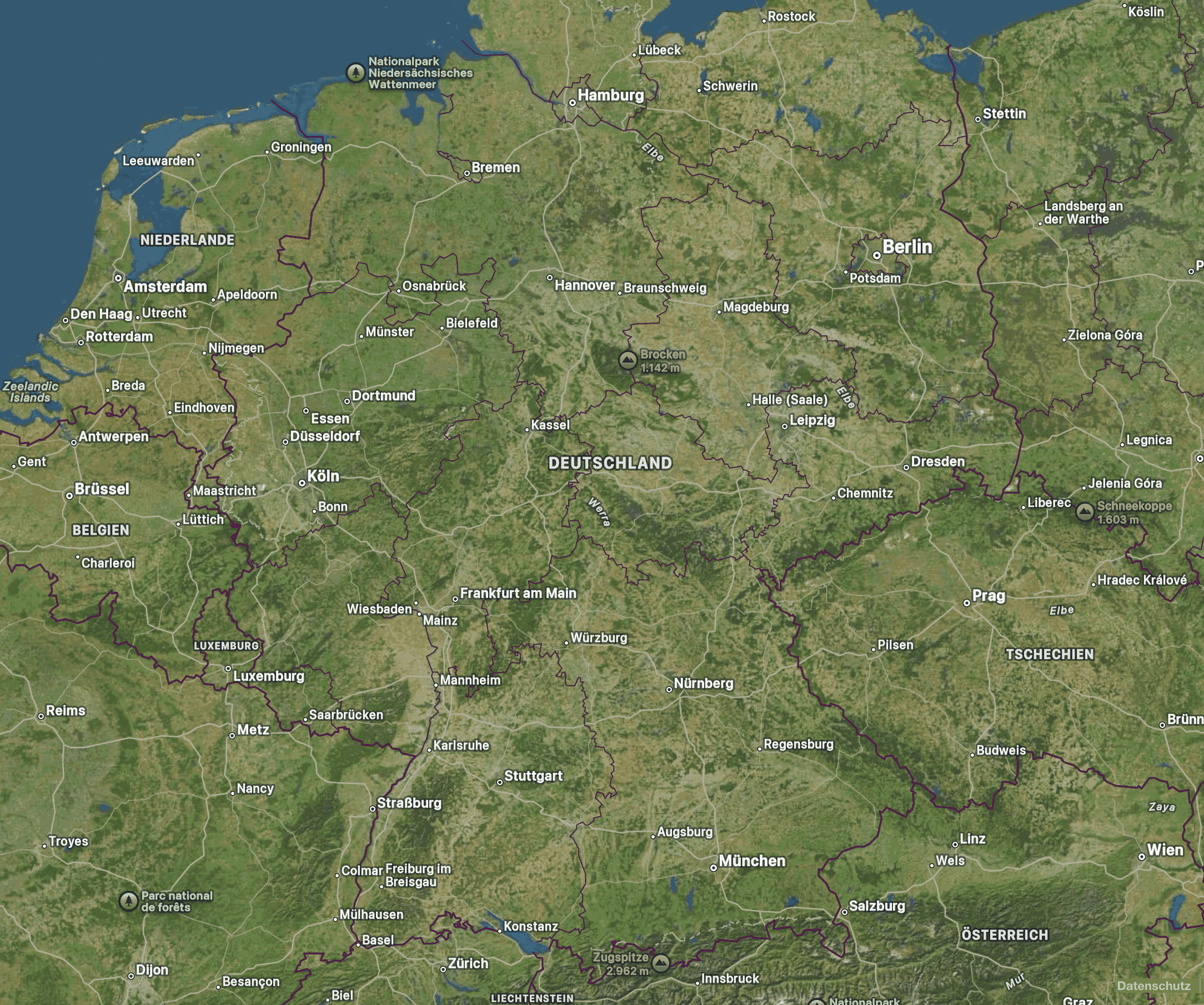 Apple Maps Ansicht Deutschland