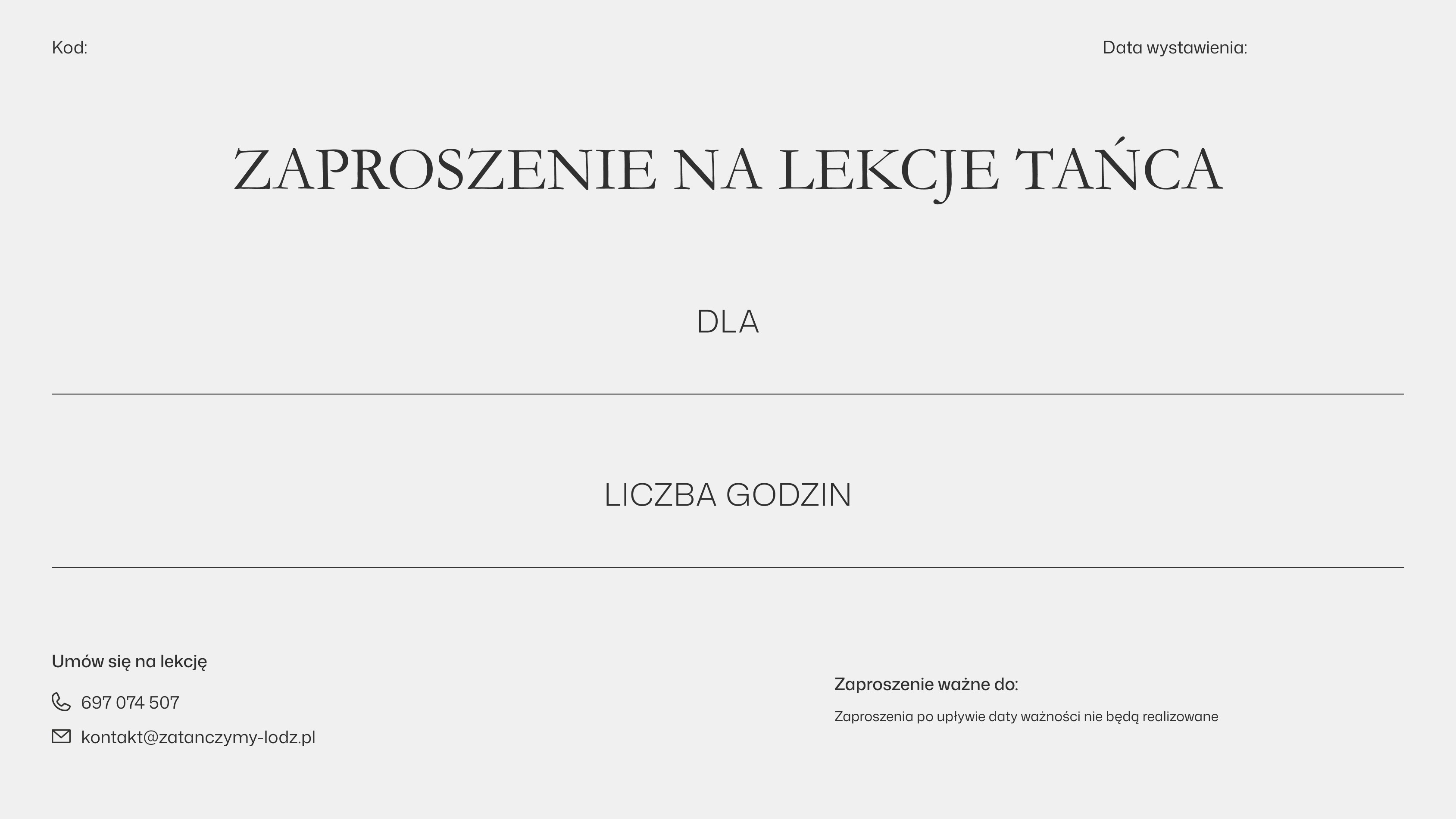 Voucher podarunkowy na lekcje tańca w Łodzi