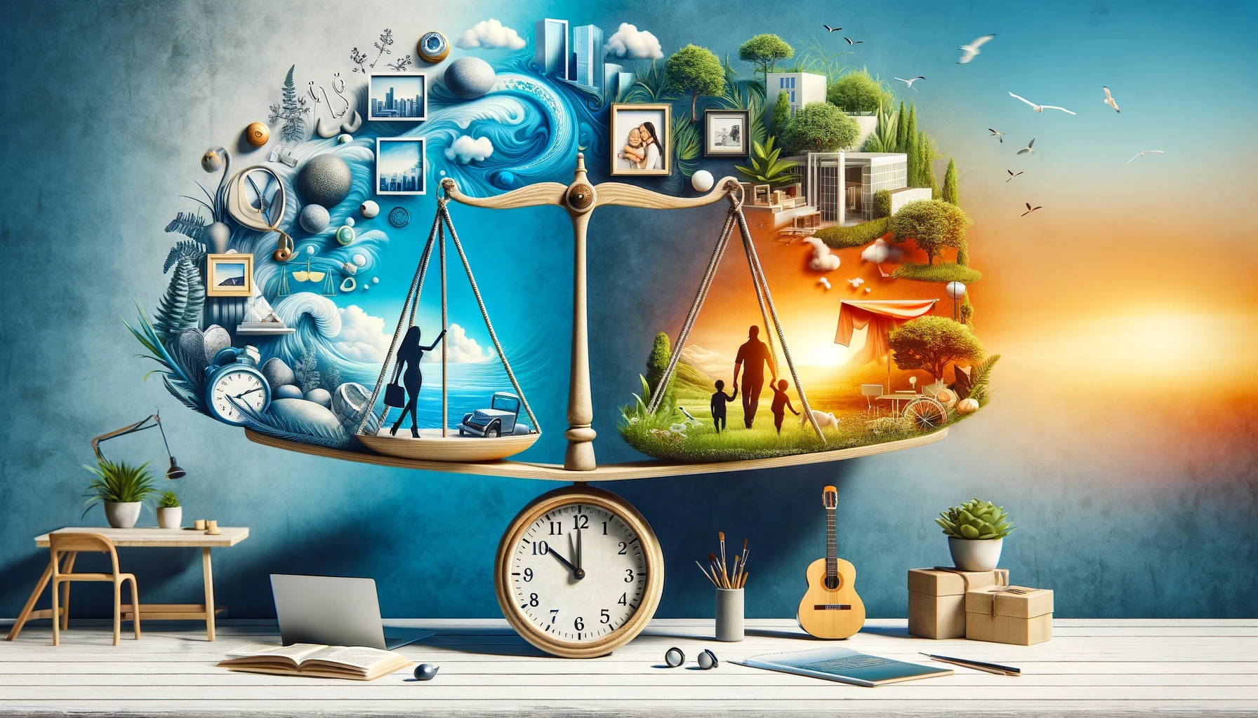 Illustration showing the balance between work and life to highlight the importance of harmony.