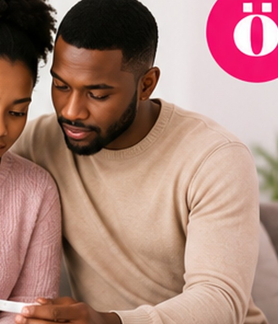 A man sitting with his partner during a fertility conversation.
