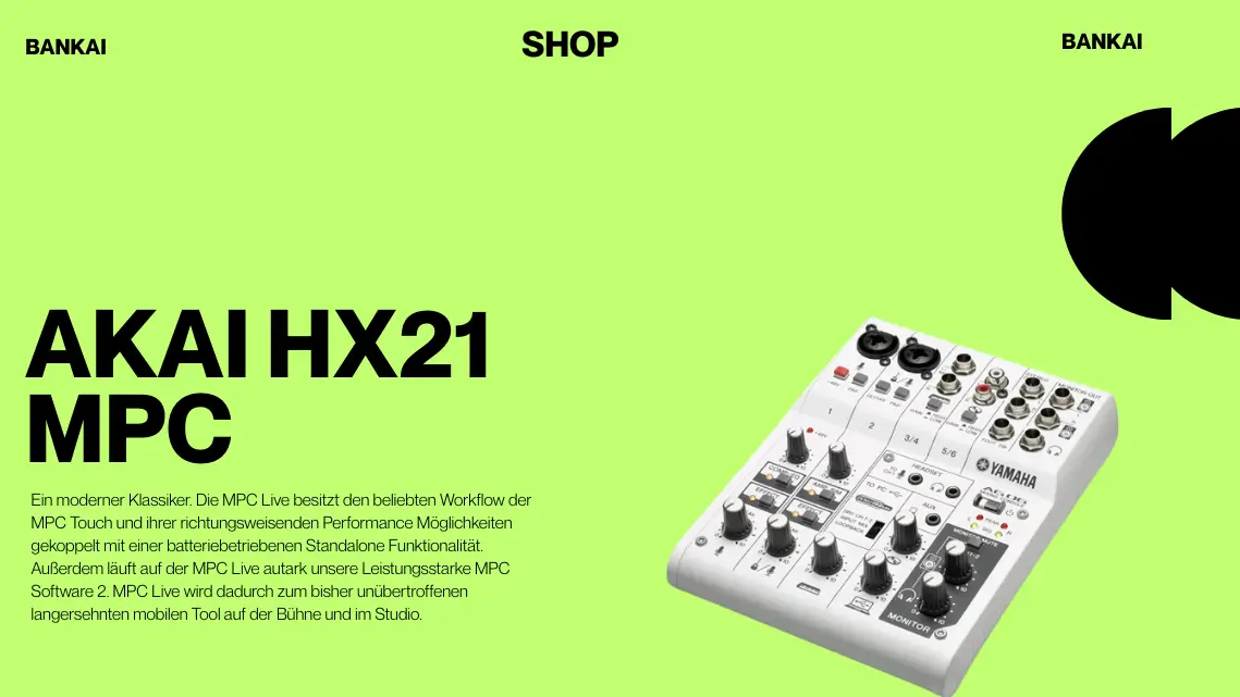 Desktop Layout eines Onlineshops