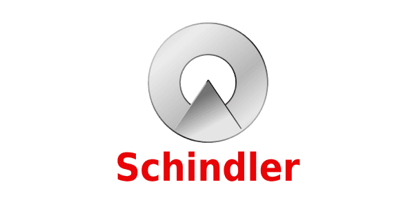 Schindler logo, highlighting a transition from Excel reporting to centralized Power BI consulting with CaseWhen Consulting.