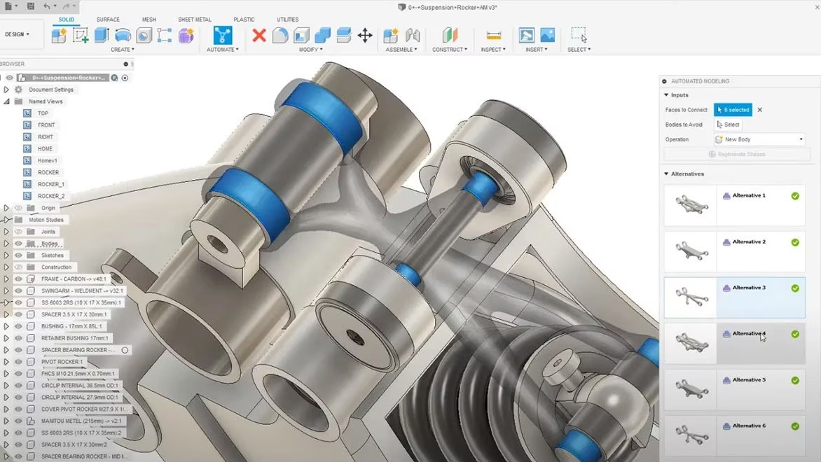 Autodesk Fusion 360 running on a cloud computer