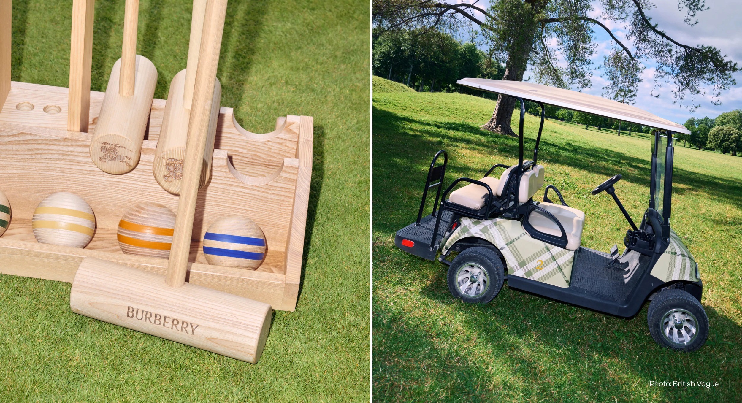 branded croquet lawn and golf buggy - hotel activation