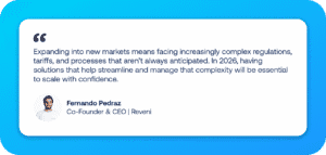 Fernando Pedraz, Co-Founder and CEO of Reveni, highlighting the growing complexity of cross-border shipping in Europe