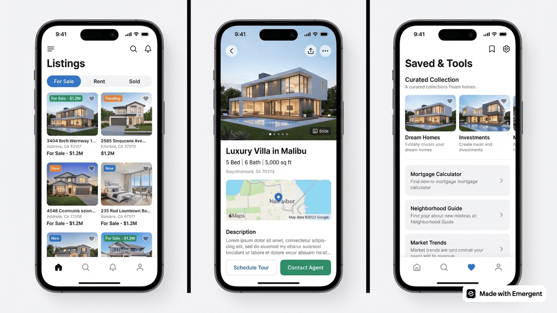 Real Estate Listing App Made With Emergent