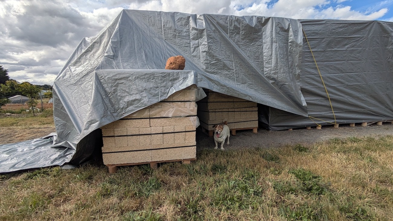 Hemp block on a field
