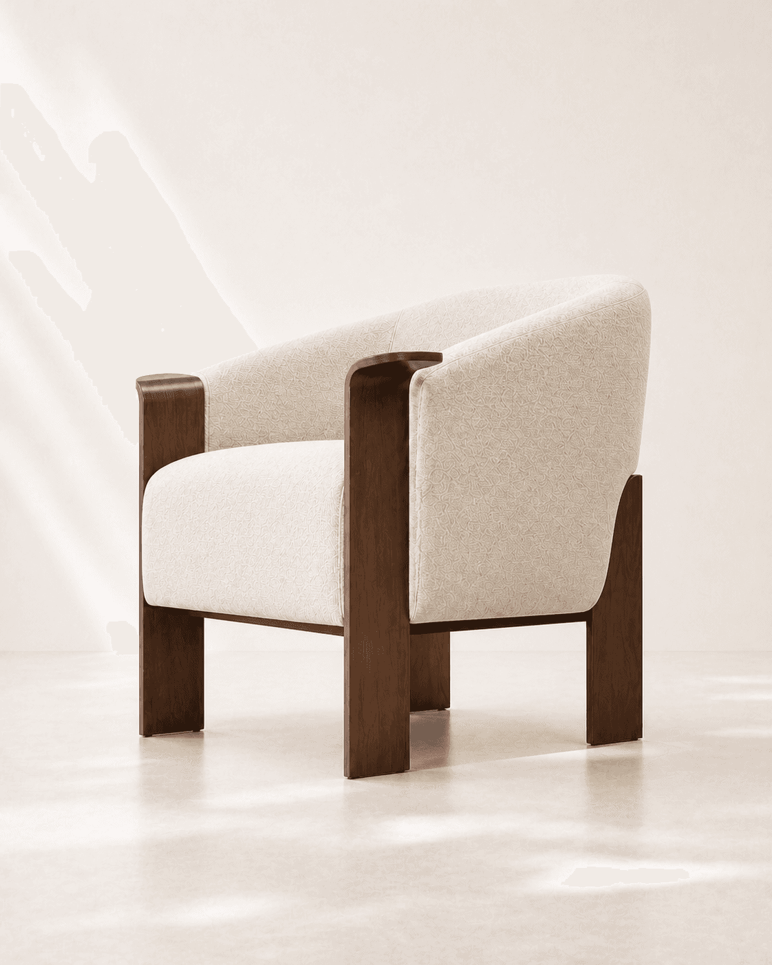 Alternative elevated view of Cinder Armchair against a clean white background