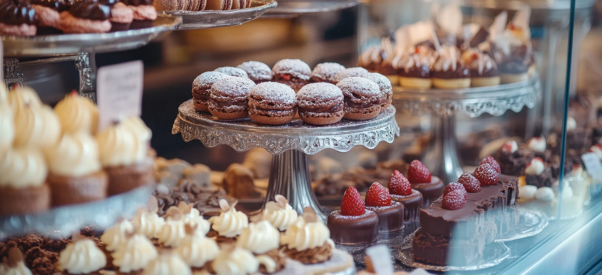 Pâtisseries dans une vitrine