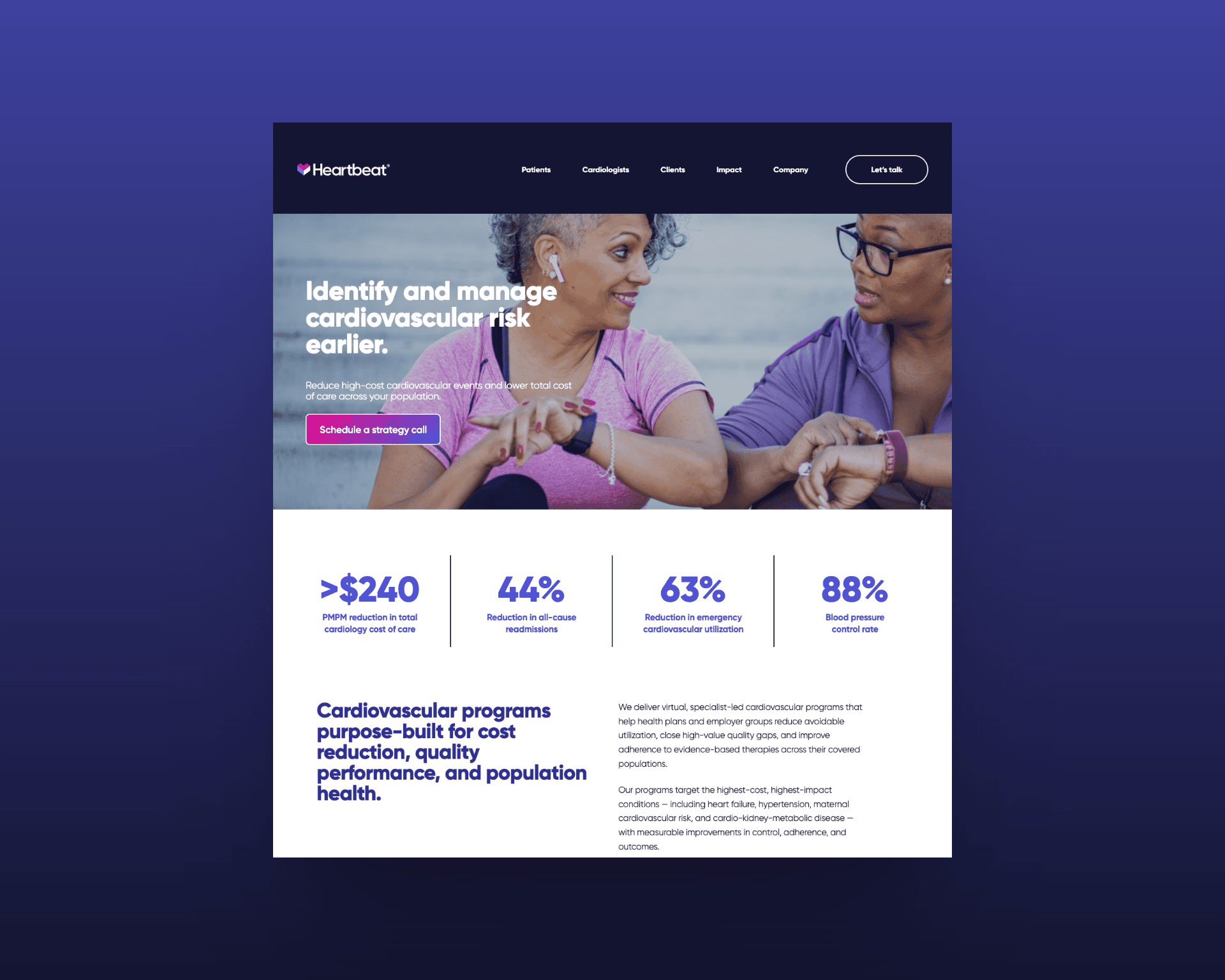 Heartbeat Health healthcare website content project