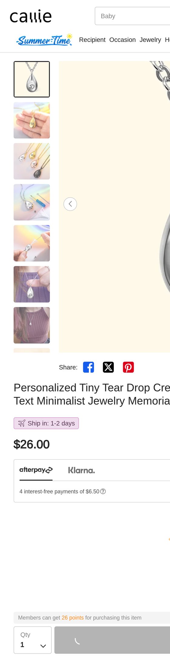 Jewelry product options include:  for Personalized Tiny Tear Drop Cremation Urn Necklace with Engraved Text Minimalist Jewelry Memorial Gift for Women - CALLIE from .