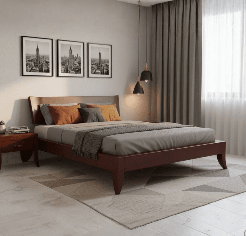 Luxury contemporary cane sofa with teal upholstery and wooden frame
