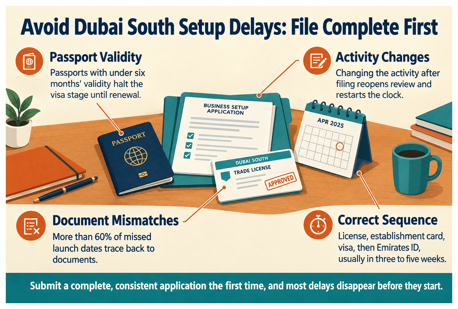 Infographic: How to Avoid the Most Common Delays When Setting Up in Dubai South