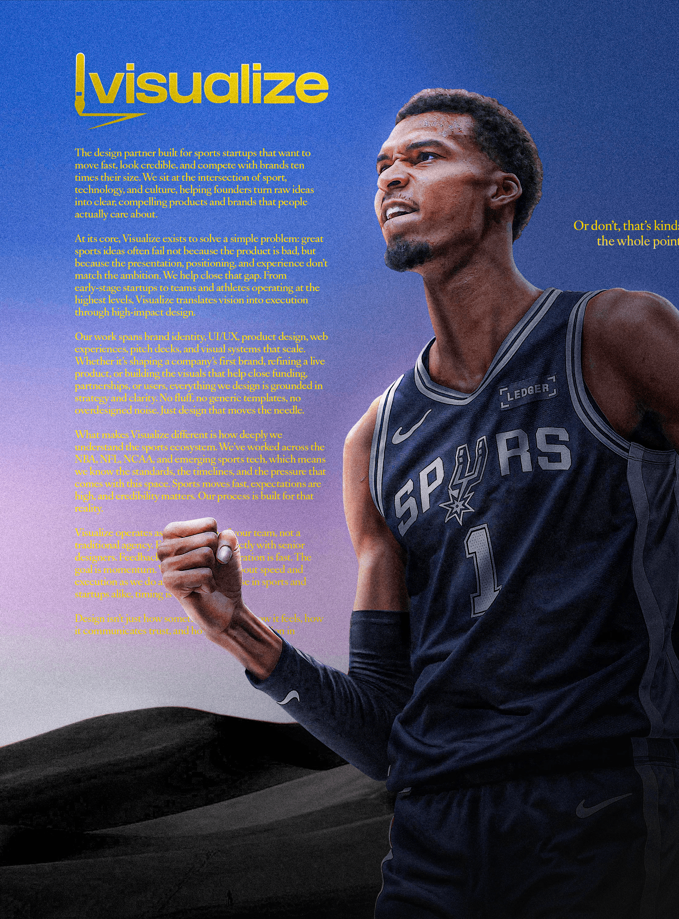 Visualize design agency basketball magazine cover featuring Spurs player profile