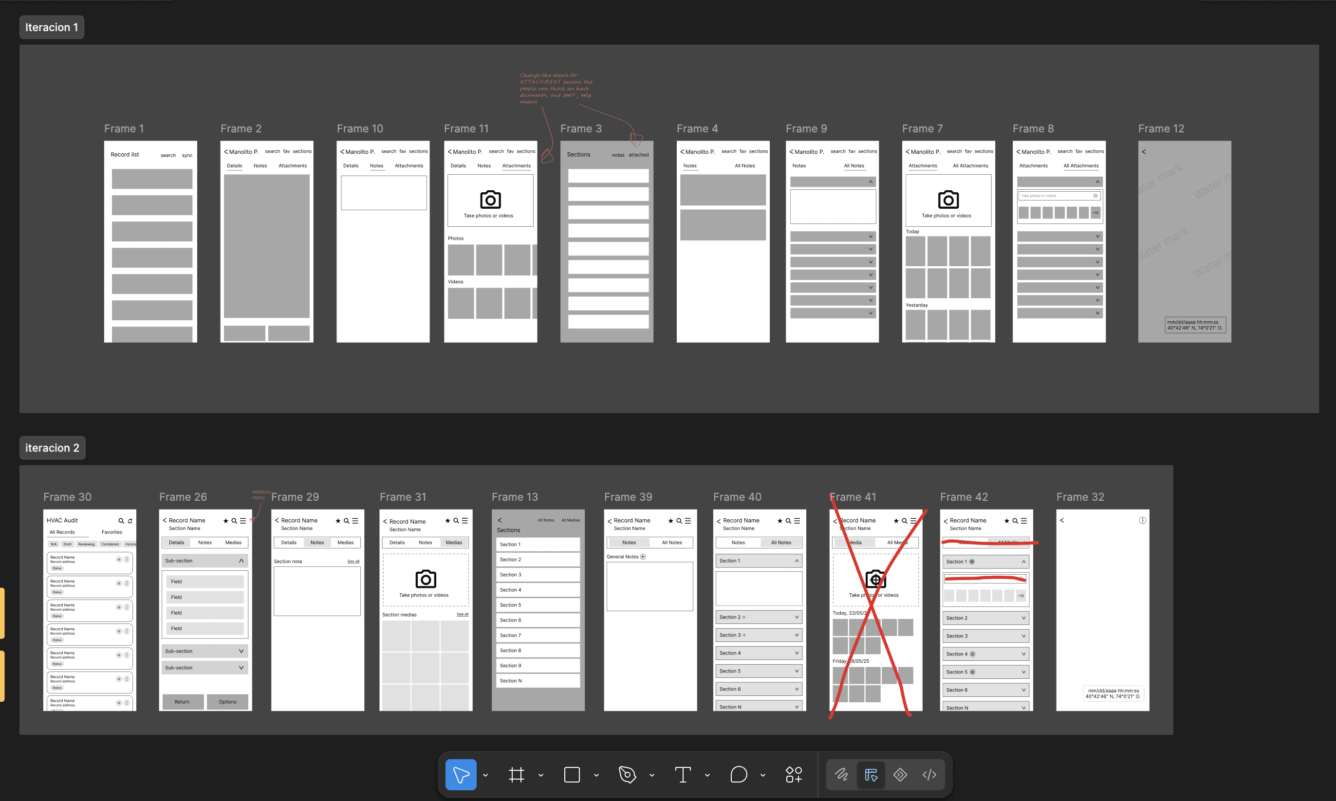 Iterations on the form structure.