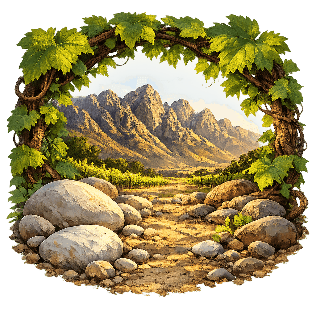 Detailed graphic of the Breedekloof wine region.