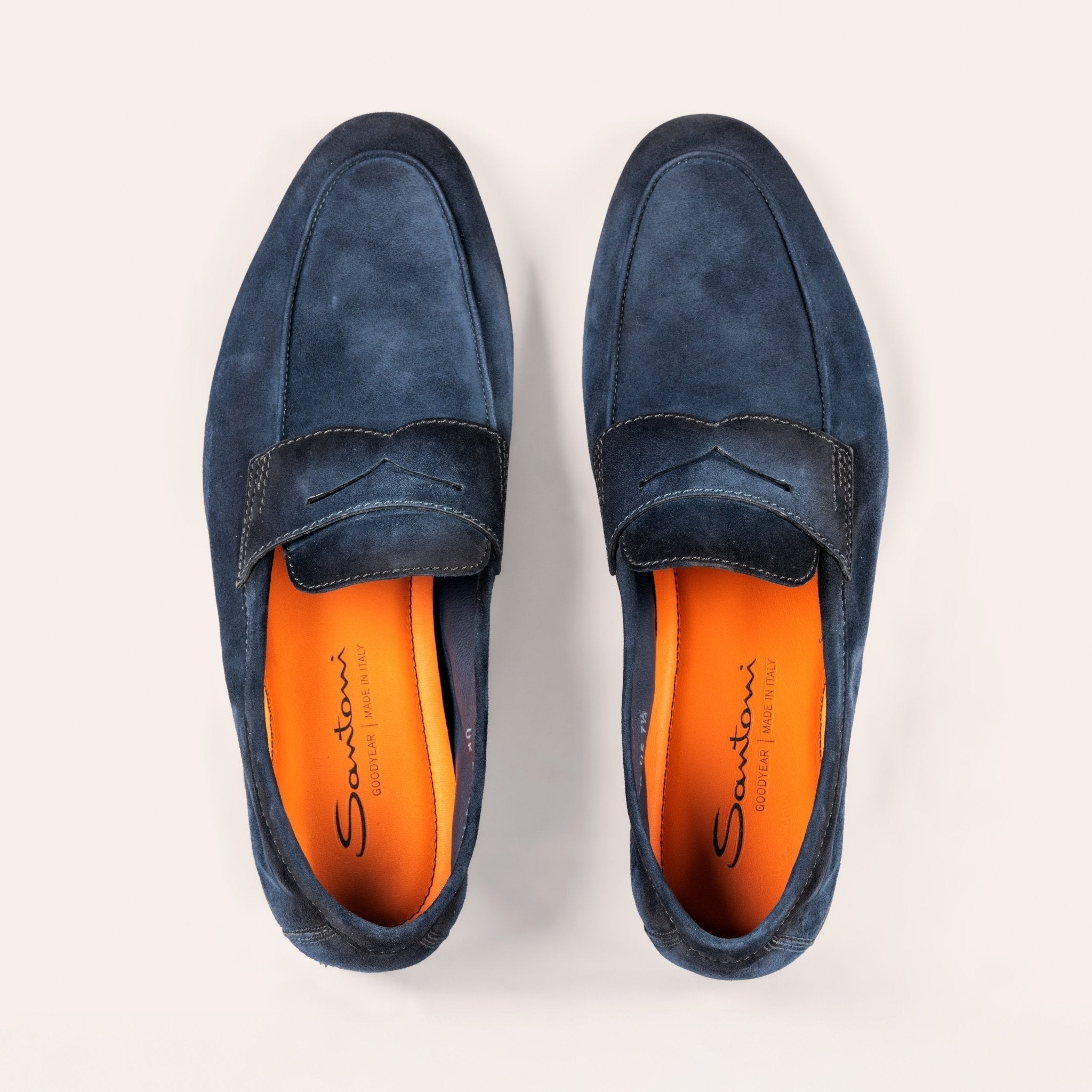 Men's blue suede Carlo loafer - Mandelli UK
