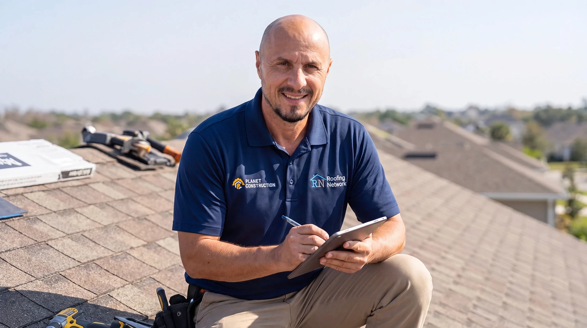 John Kraja professional headshot beside his work
