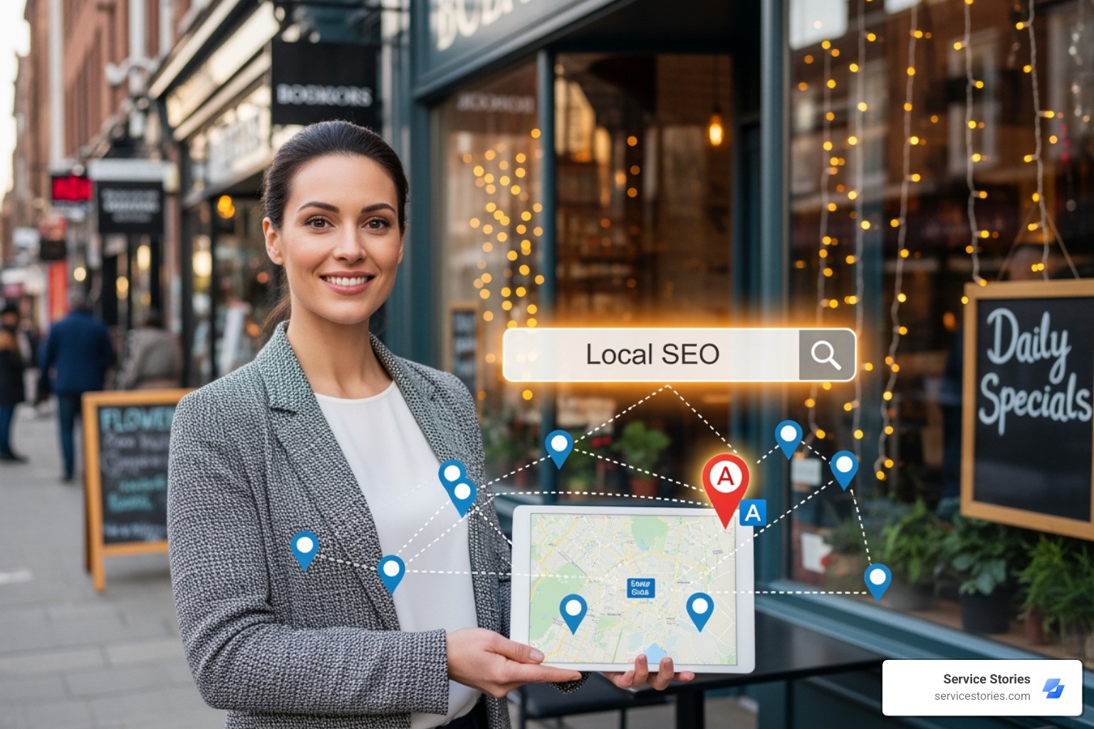 5-star review on a phone screen - local SEO for businesses