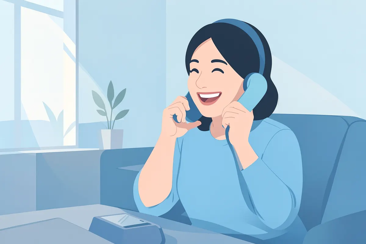 A patient receiving a follow-up call from a healthcare provider, focusing on retention.