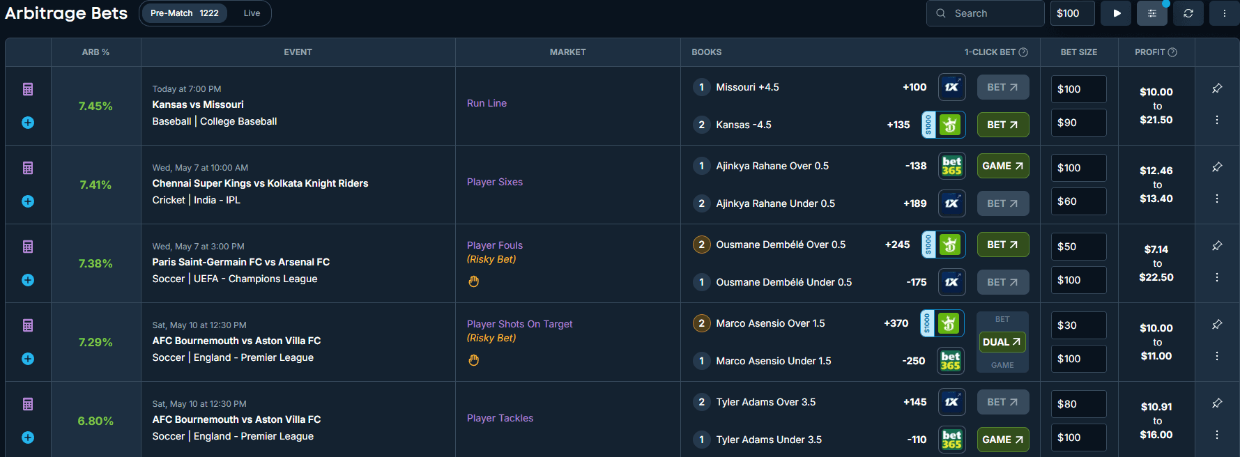 OddsJam bet tracking app