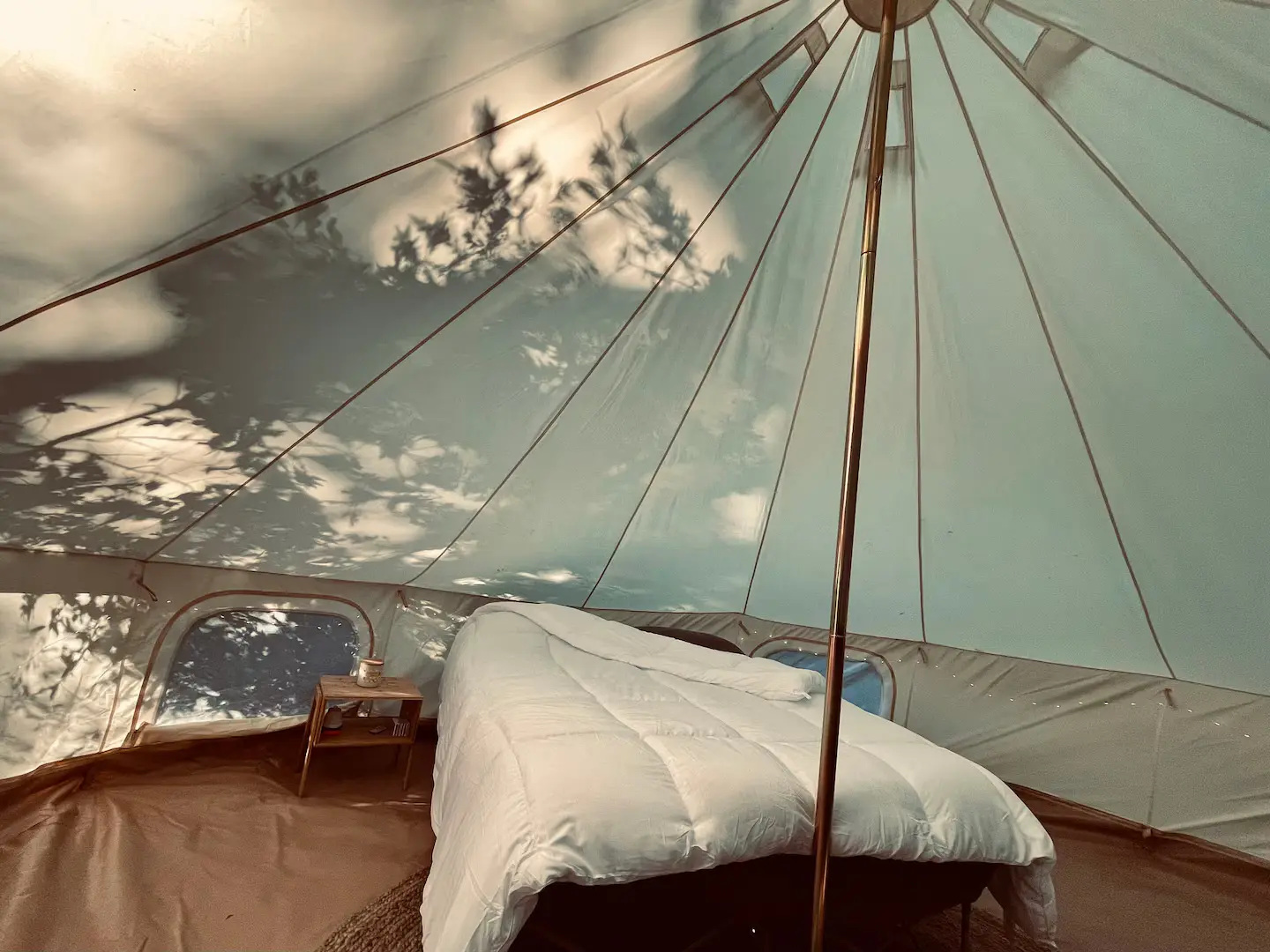 Glamping Getaway private outdoor fire and seating area