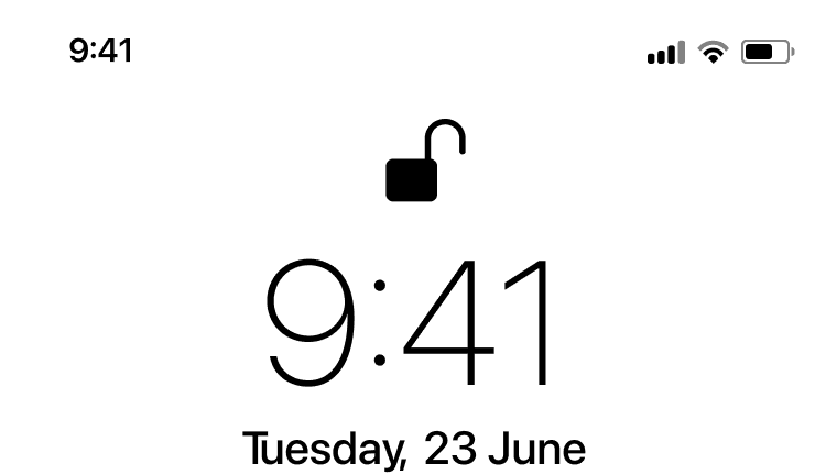 lock screen clock and status