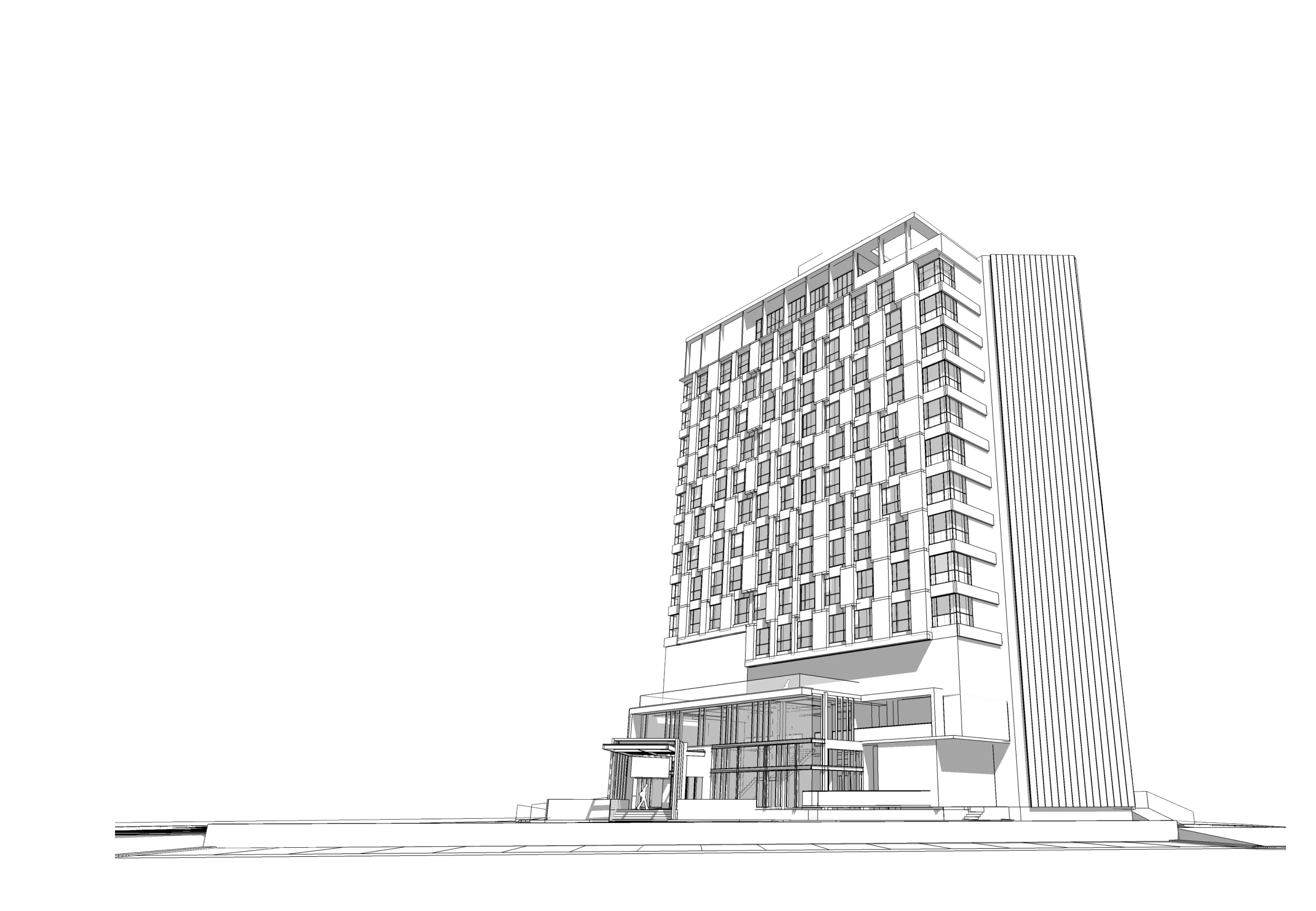 Architectural drawings of Ibis Style Hotel project by Asima Architects