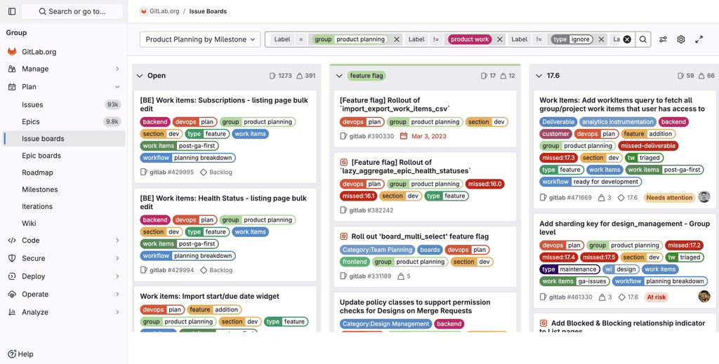 GitLab issue board