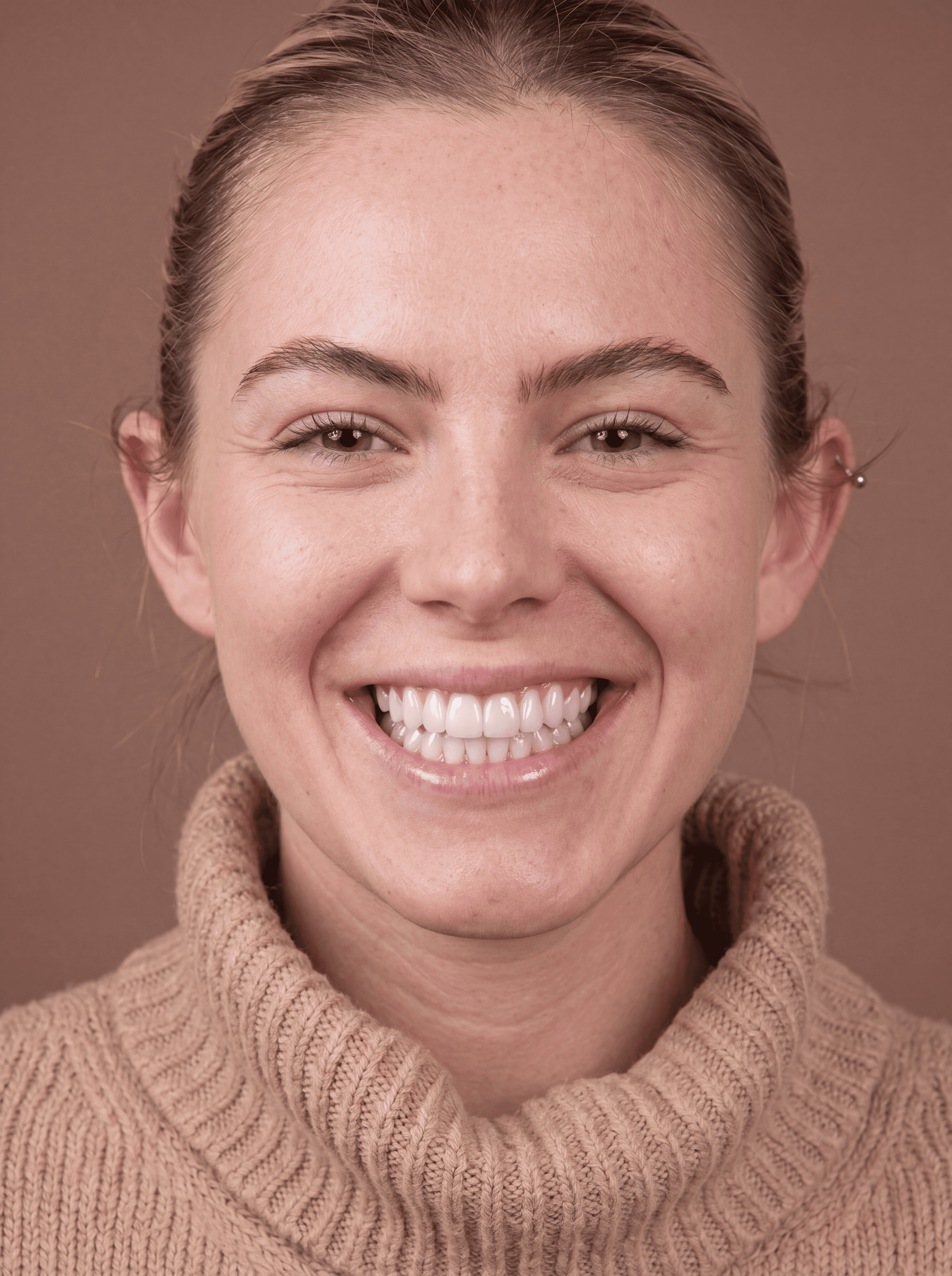 Close up of a woman with eyes closed practicing deep breathing