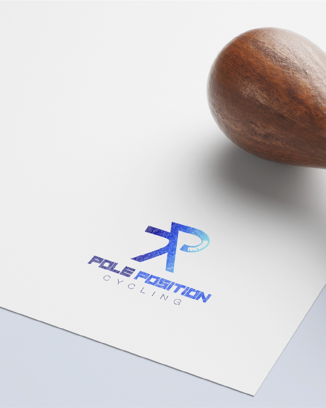 Icône vélo stylisé et présentation branding premium pour Pole Position Cycling