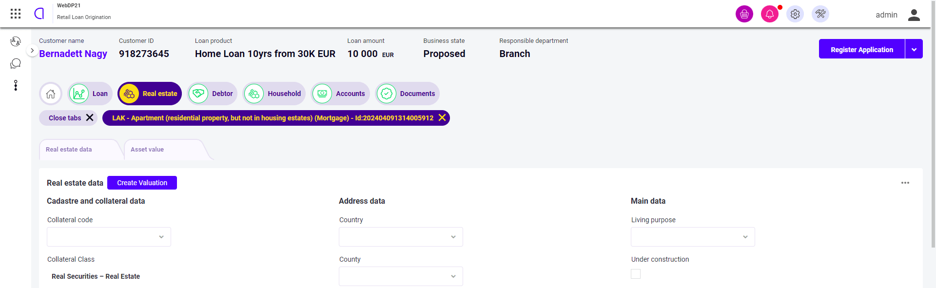 Screenshot from the Appello system showing a dashboard.