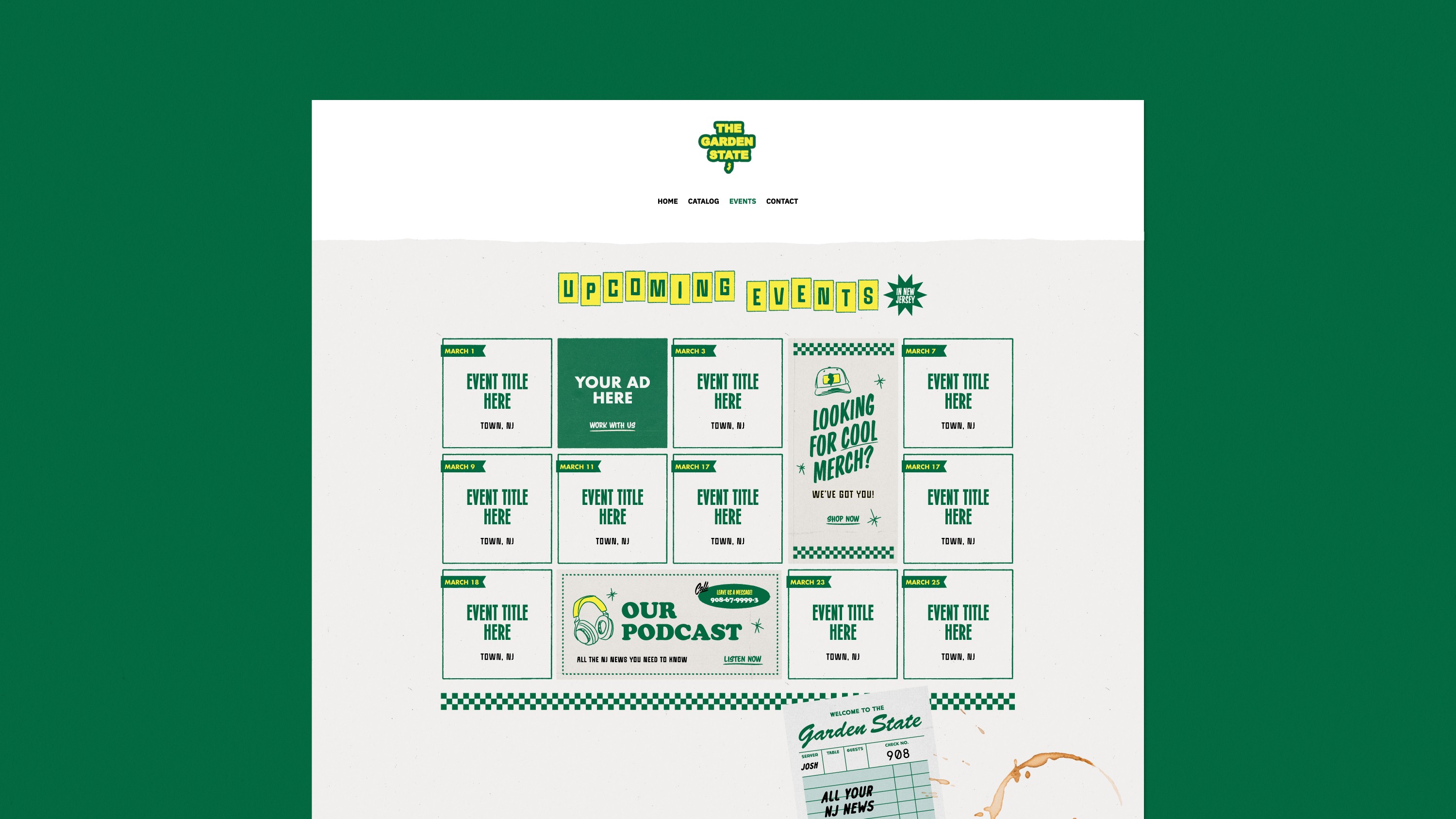 "Events" section design