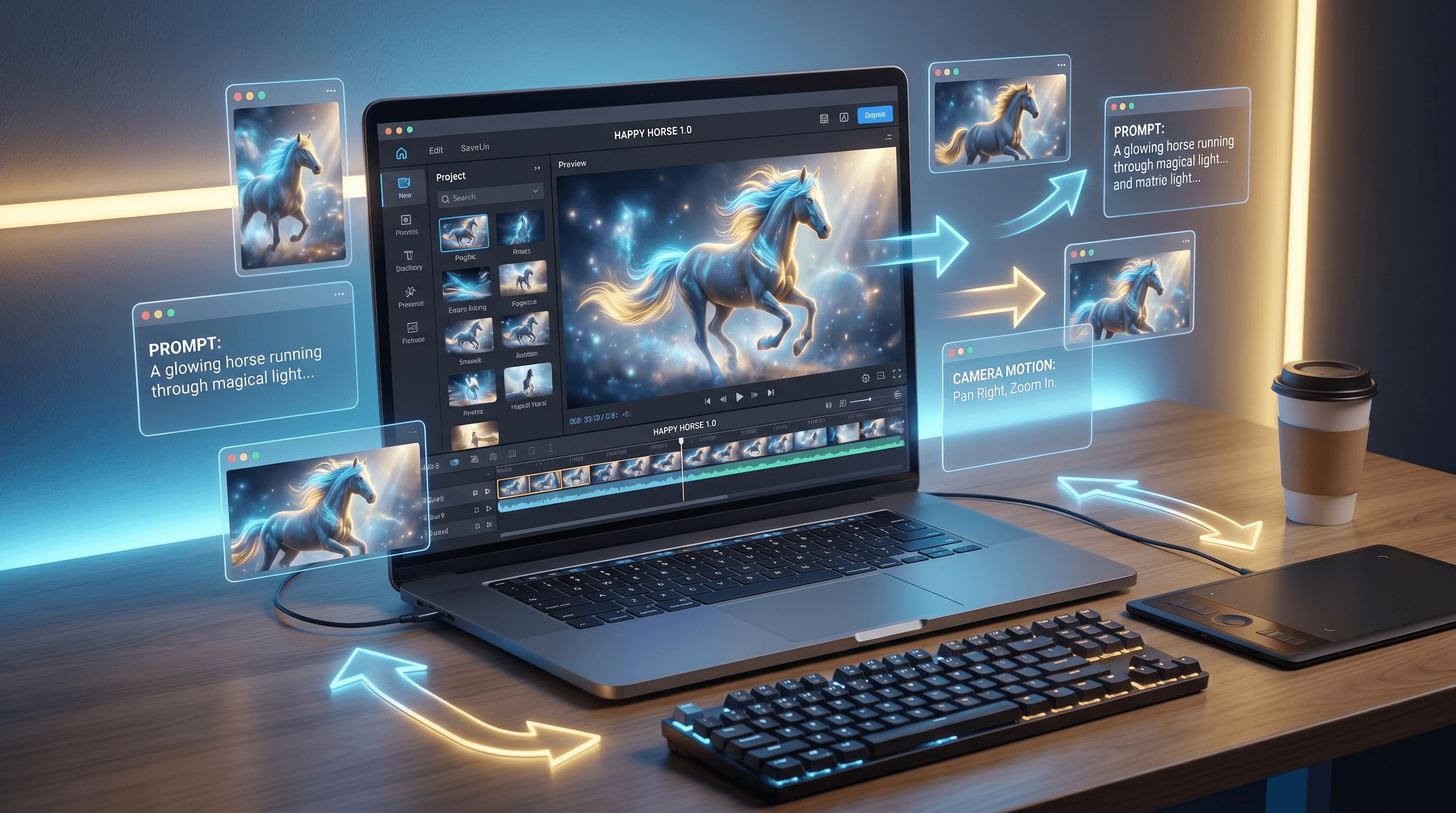 AI video editing software interface workflow - Kling AI Video Prompt Examples