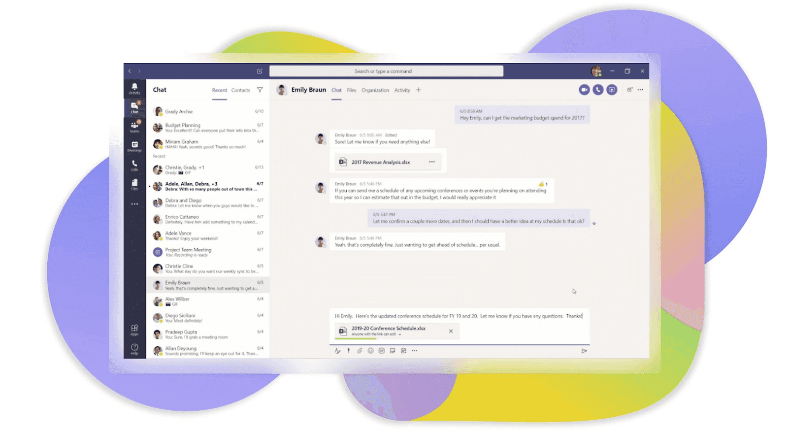 Interface of Microsoft Teams