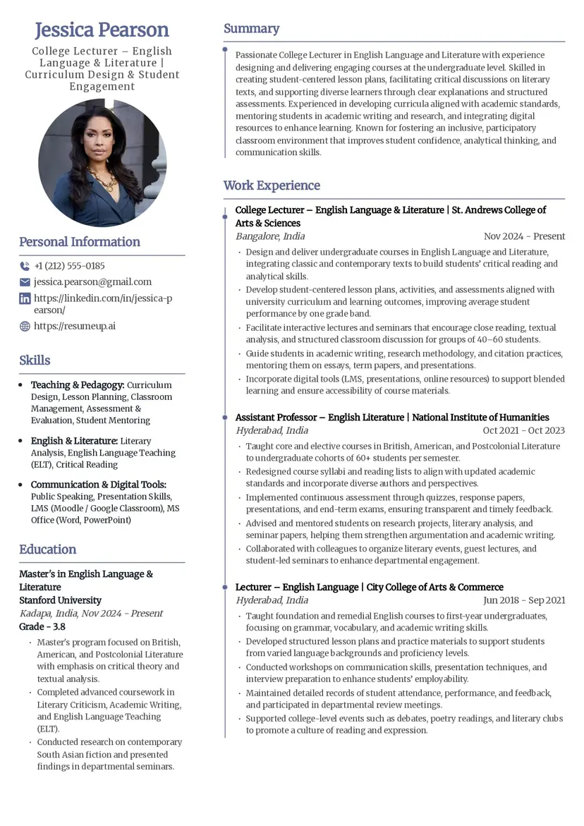 sculpt resume template