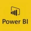 Logo Power BI sur fond jaune.