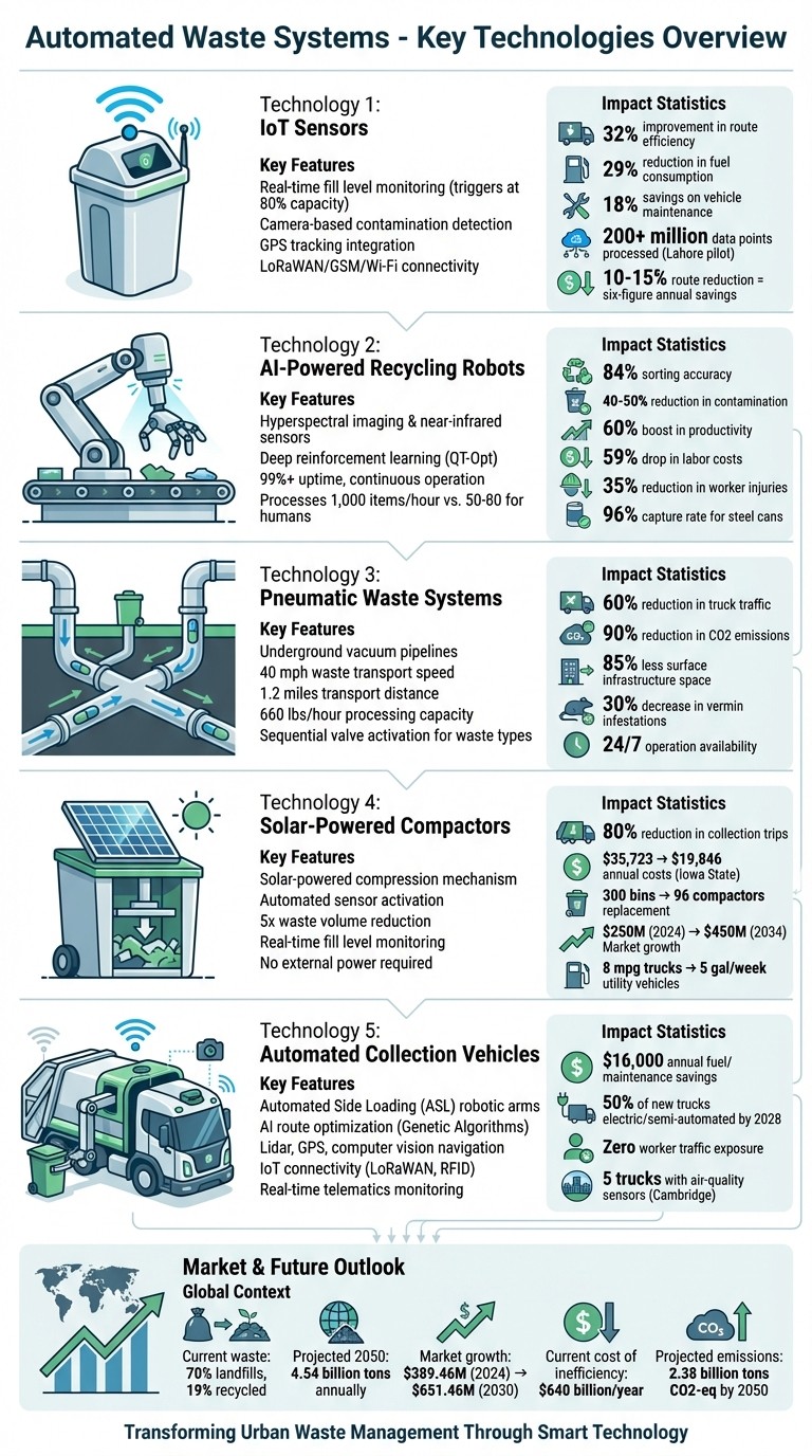 5 Key Automated Waste Technologies: Features, Benefits & Impact Statistics