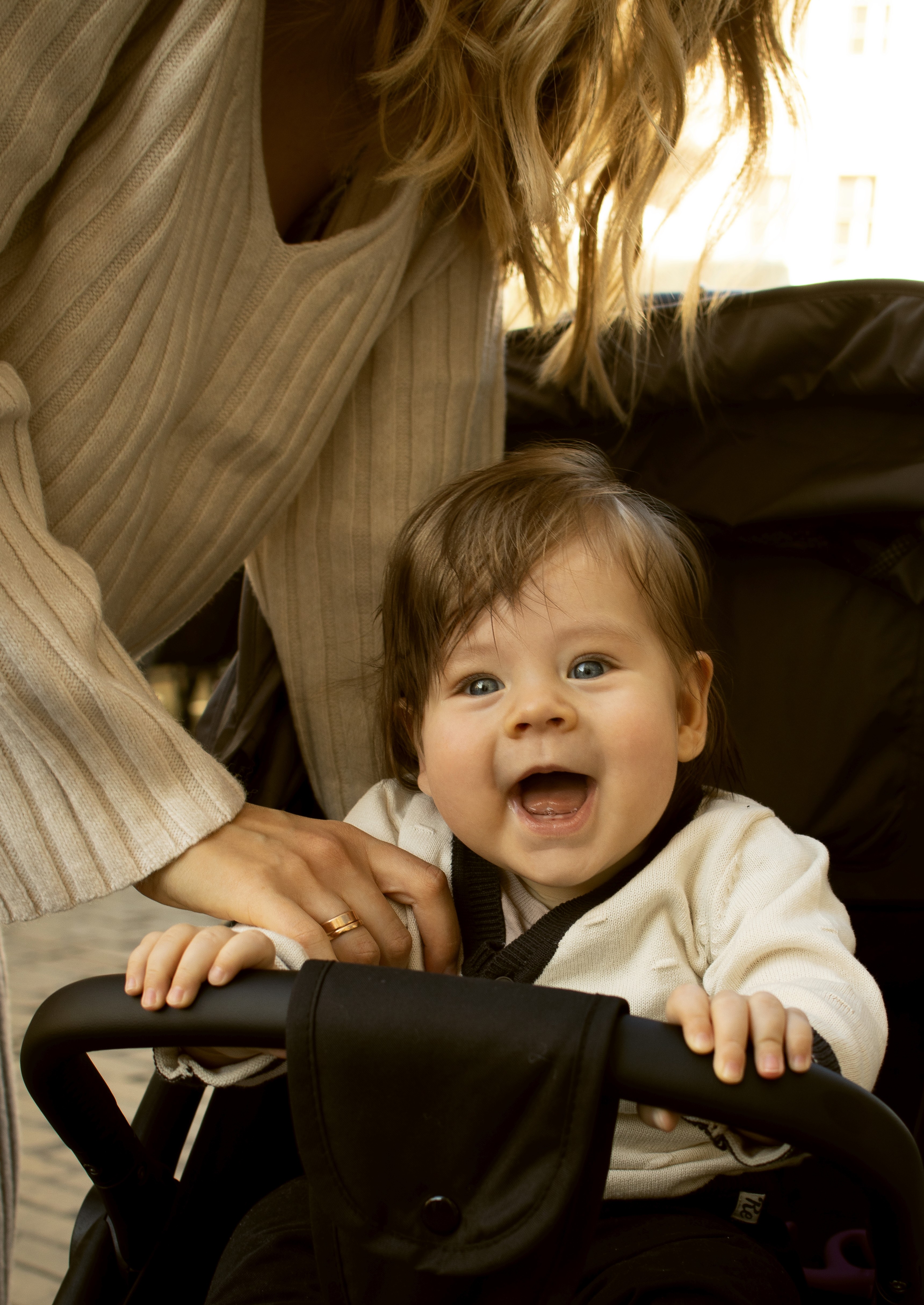 a person holding a baby