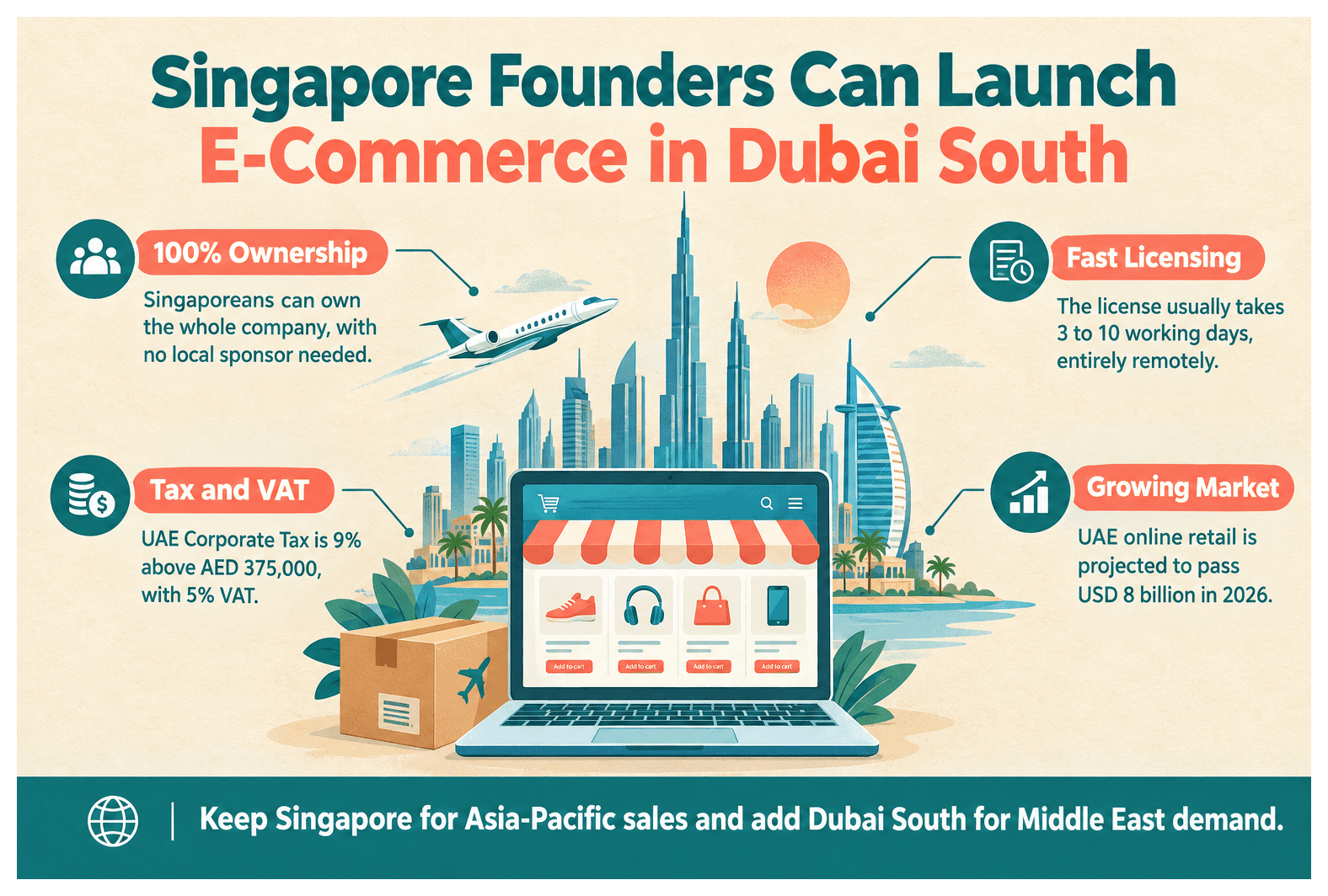 Infographic: How Singaporean Entrepreneurs Set Up a E-Commerce Business in Dubai South