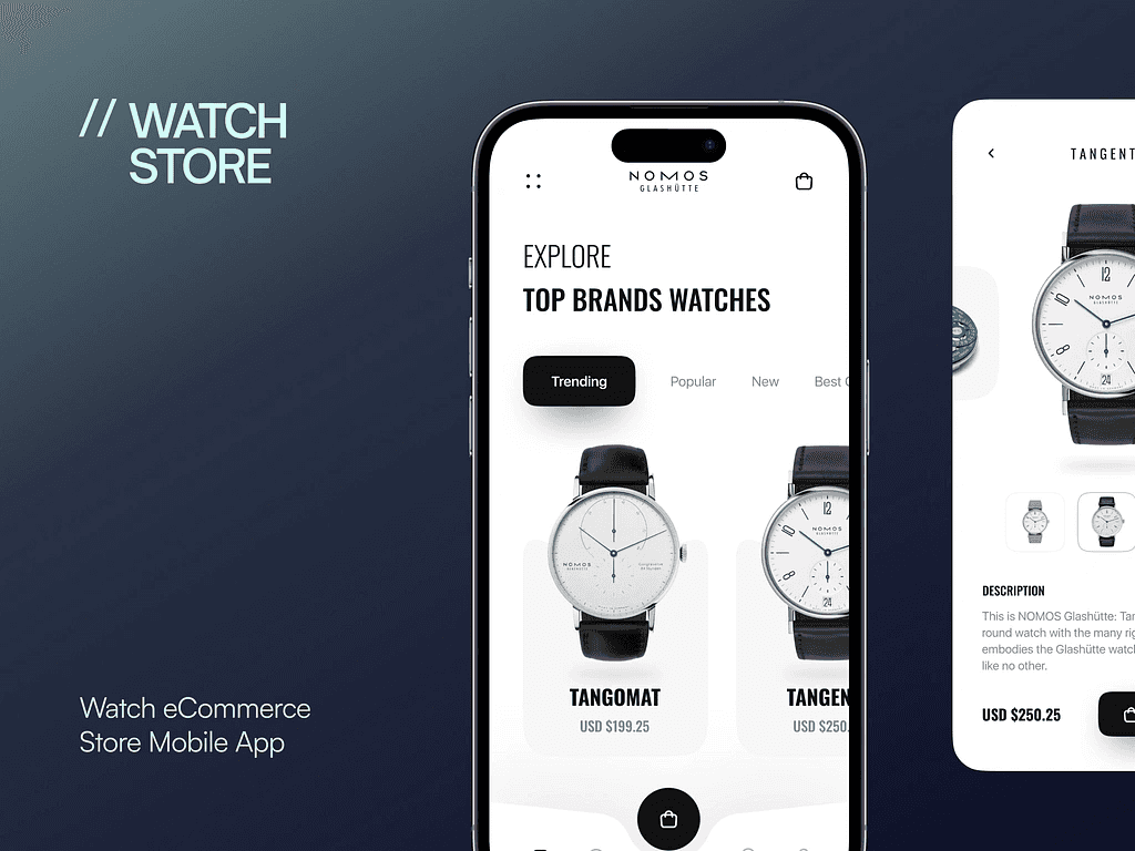 Watch Store, eCommerce Mobile App UI/UX Design