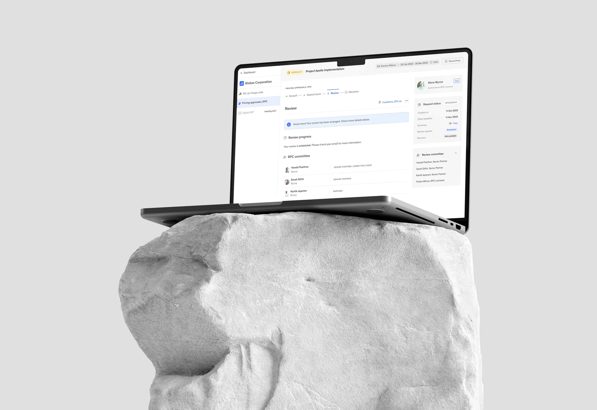 A mockup for an iPhone placed on a table for a personal finance mobile app