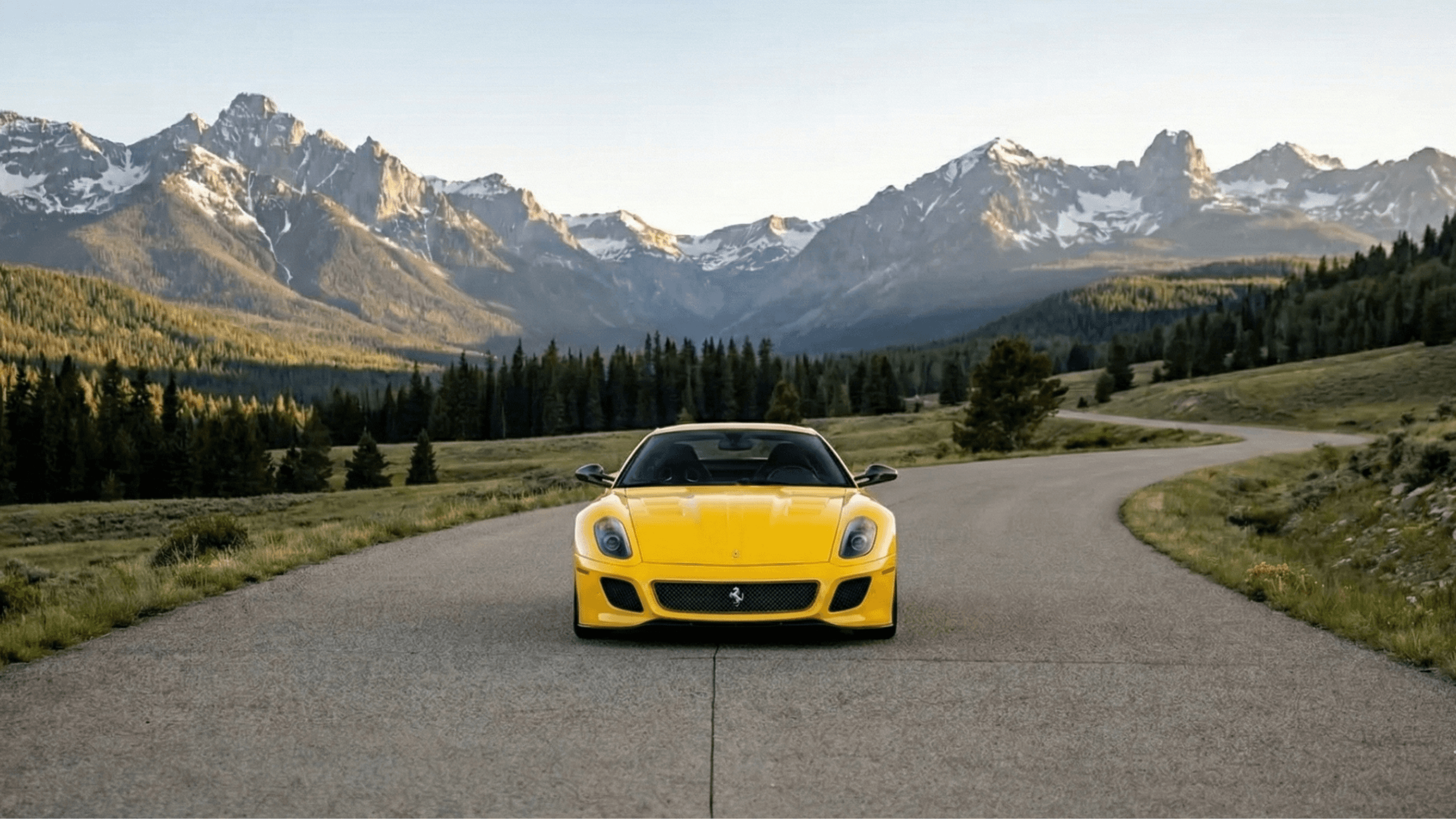 Giallo Modena Ferrari 599 GTO in Wyoming