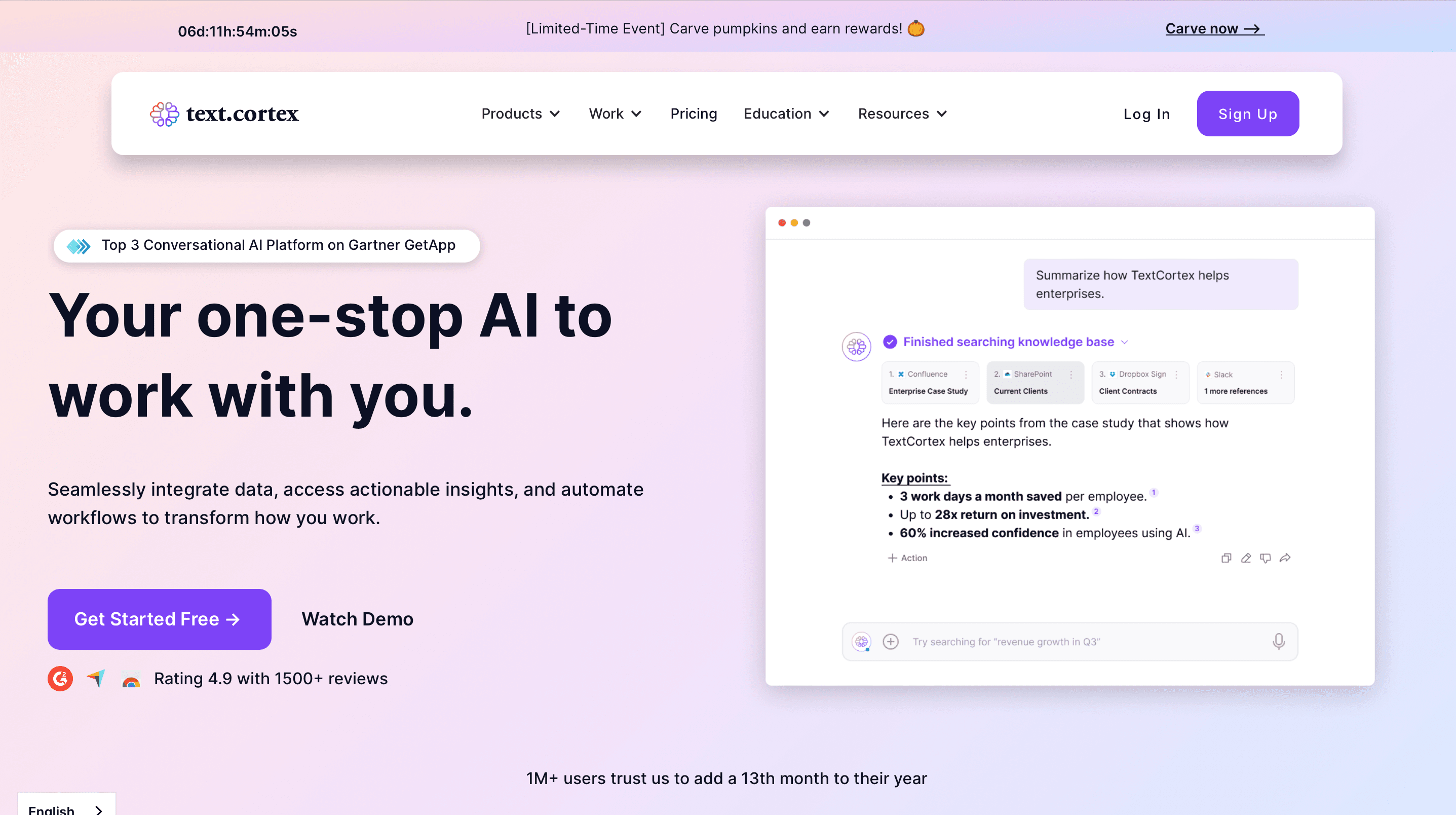 Textcortex Landing Page