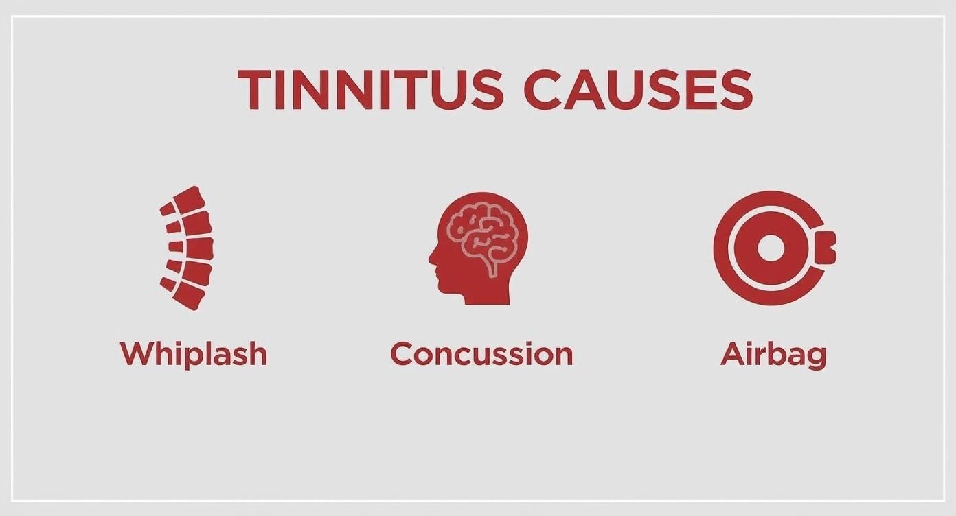 Infographic about ringing in the ears after car accident