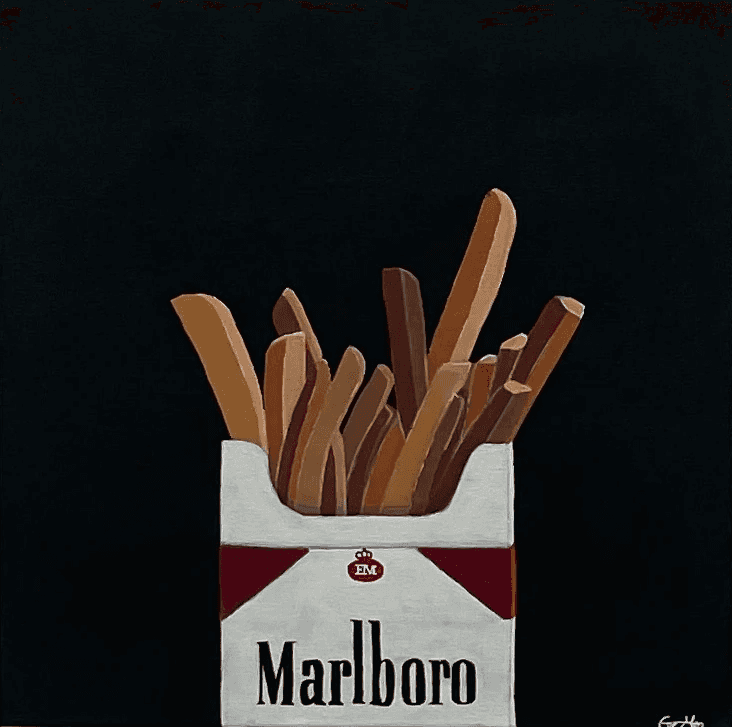 Pommes in Zigarettenschachtel