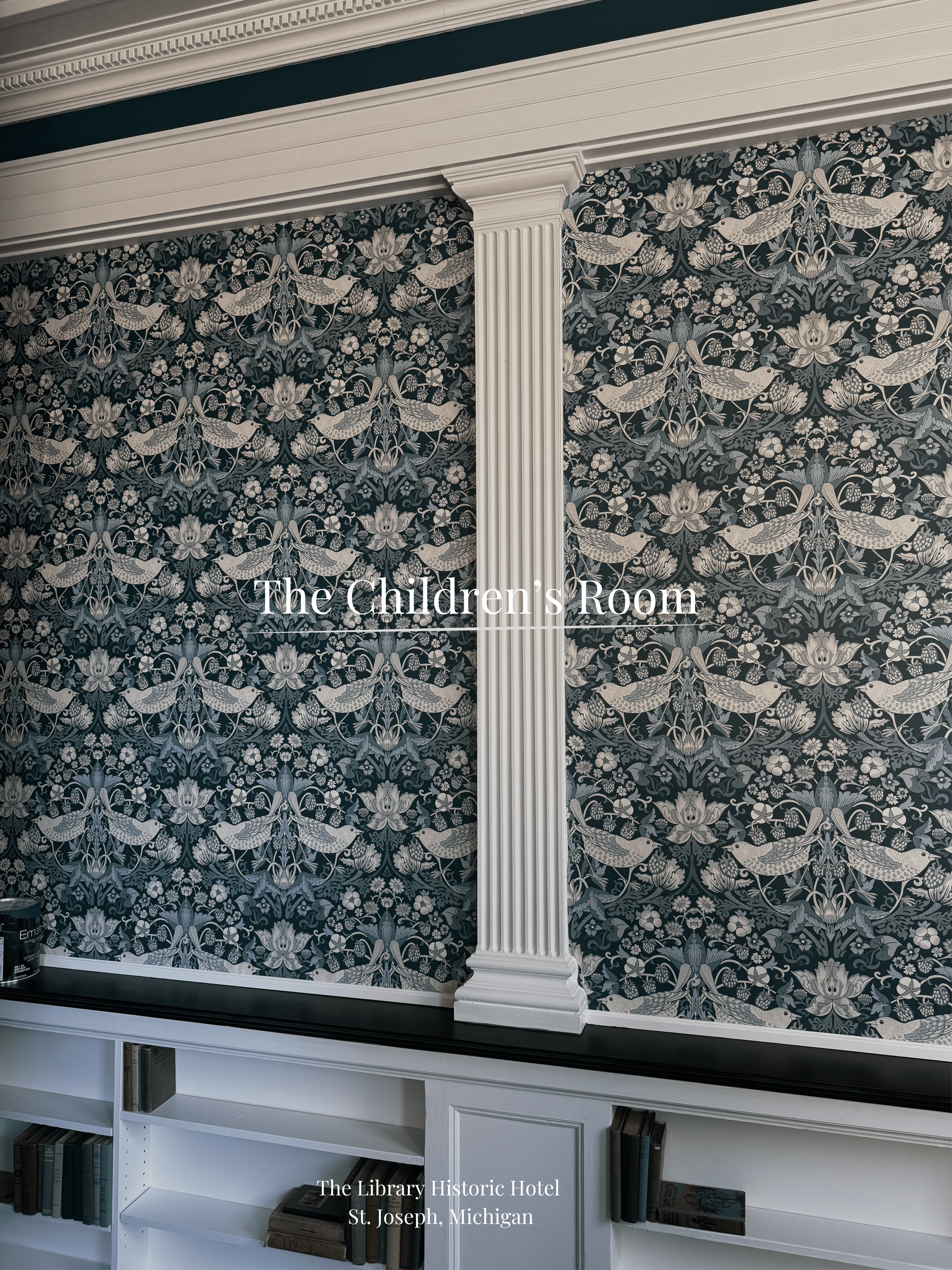 Historic blueprint of the library Childrens room stared