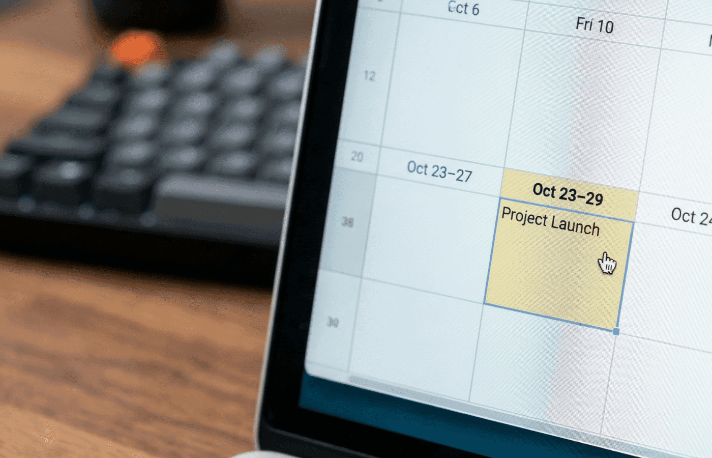 Digital calendar showing project launch date - How to Create a Content Calendar in Google Sheets