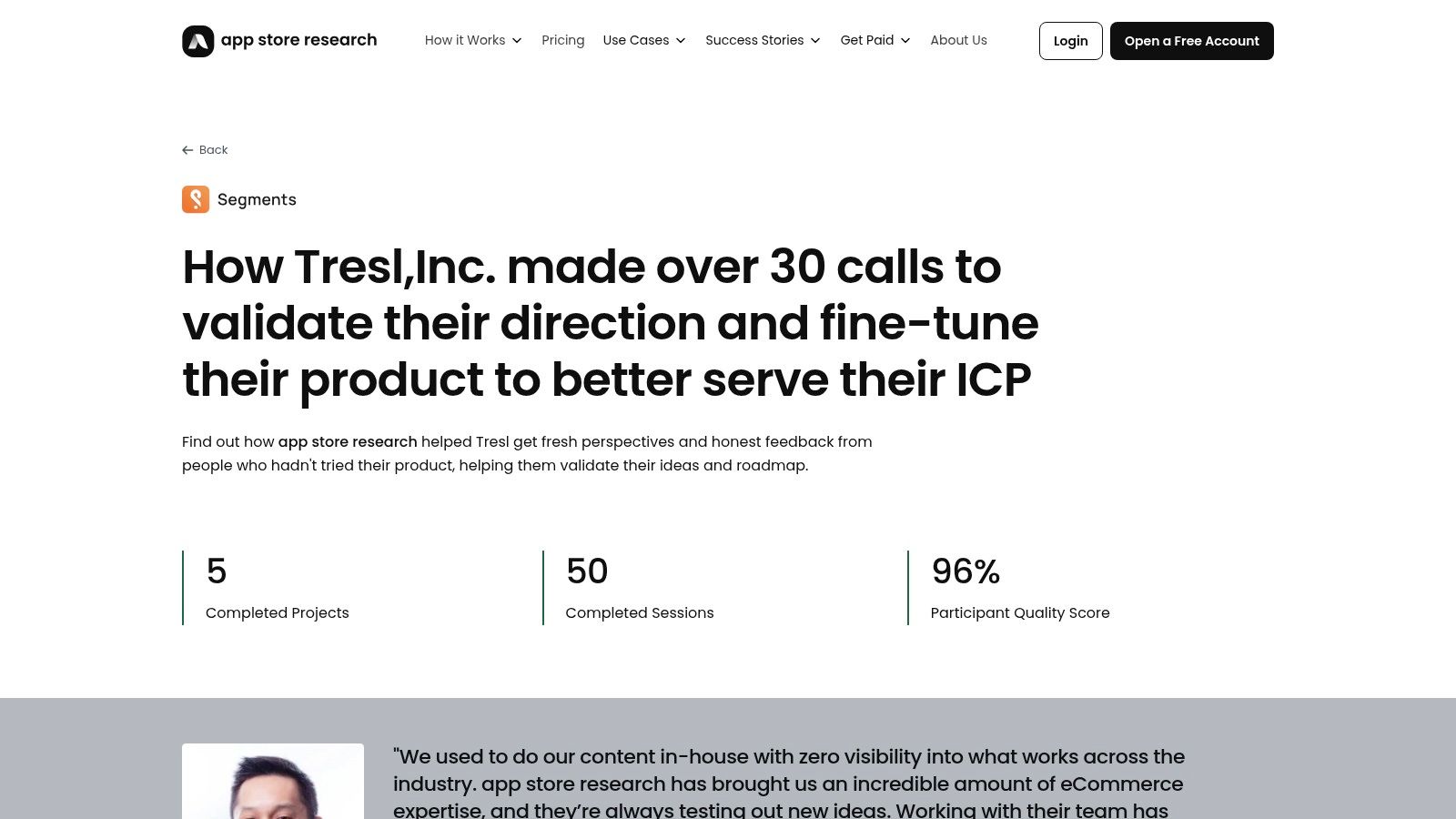 Screenshot from https://appstoreresearch.com/customer/tresl